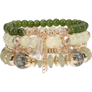 Boho Multi-Layer Beaded Bracelet Set (4-Piece)