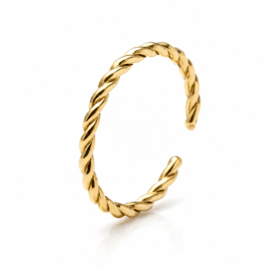 single-ring Minimalist Twisted Band Adjustable Ring (Single Piece)